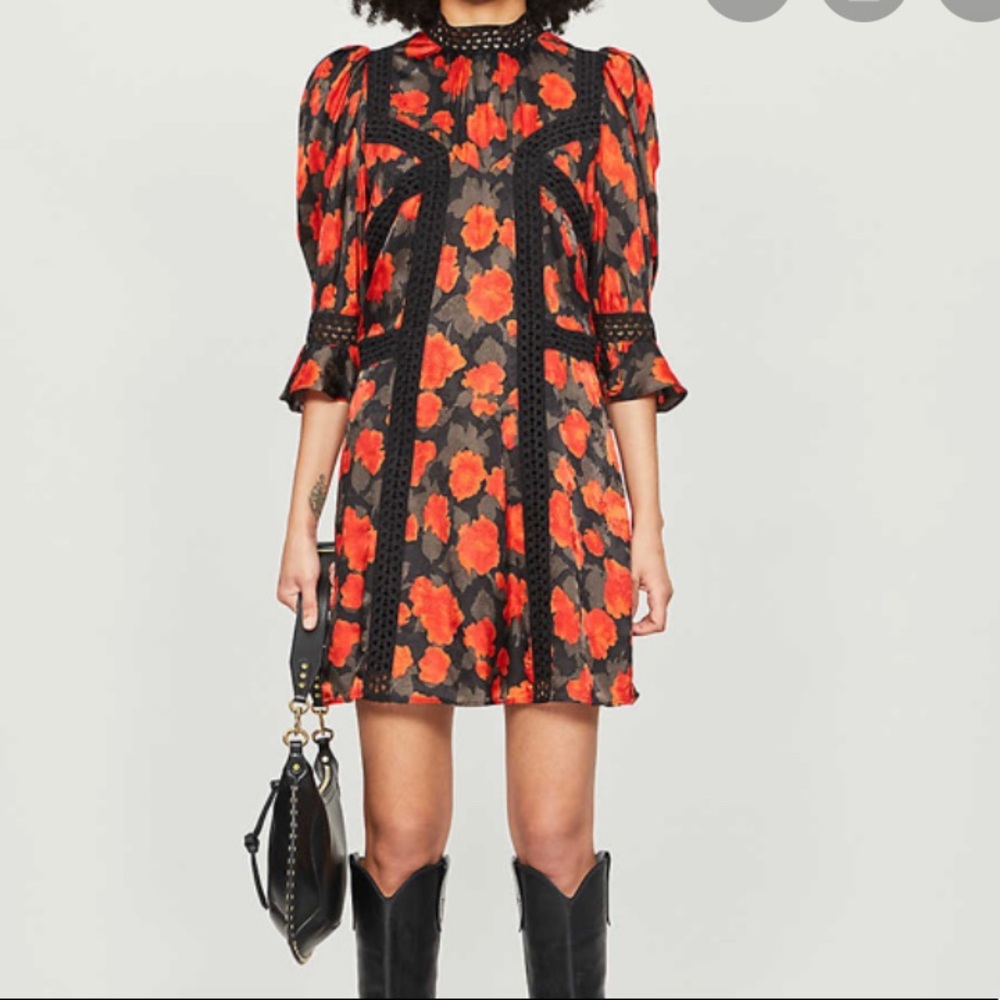The Kooples Abstract Roses Dress NWT